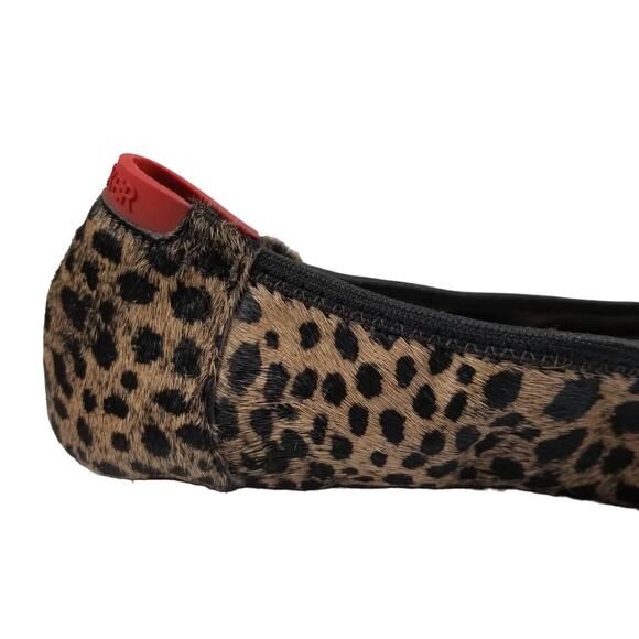 Adam Tucker Black Gold Leopard Equestrian Horse Buckle Shoes Ballet Flats 8 M - Picture 2 of 6